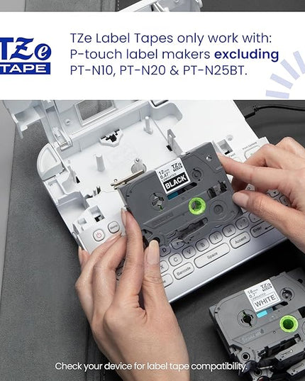 Brother Genuine P-Touch TZe Black Print on Yellow Label Tape (TZe661), Laminated,1-1/2in x 26.2ft (36mm x 8m), for Select P-Touch Label Makers, Durable, Water-Resistant, Indoor/Outdoor Use