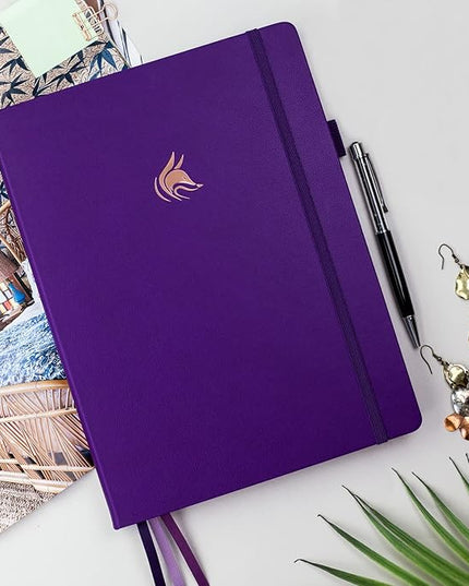 Clever Fox Planner Pro Premium – Luxurious Weekly & Monthly Planner with Budget Organizer for Productivity & Goals, Undated, A4 (Purple)