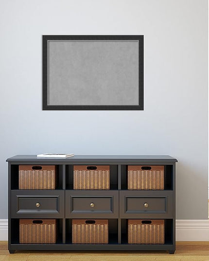 Amanti Art Black Framed Magnetic Board 23x31 Medium Vision Board for use with Magnets, 100% Metal Sheet to Display Items as Office Decor or for Home Organization in mudroom, Kitchen or Kids Room