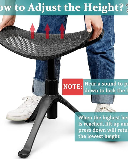 Footrest for Desk Adjustable Height 2-in-1 Function Rotatable Ergonomic Under Desk Footrest Ottoman Stool Rolling Leg Rest for Home Office (Black)