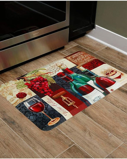 J&V TEXTILES Anti Fatigue Cushioned Comfort Mat, Ergonomically Durable, Supportive, Padded, Thick and Washable, Stain-Resistant, Kitchen, Garage, Office Standing Desk Mats (Favorite Reds)*