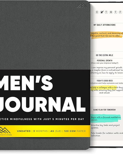 PRODUCTIVITY STORE Better Man Journal - Gratitude Journal – 5 Minute Journal - Reflection Manifestation Journal for Mindfulness & Self Care Journal – Goal/Guided Gratitude Journal for Men