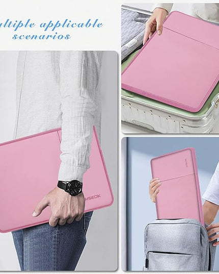 Hseok Laptop Case 15.6 Inch Sleeve, Shockproof Protective Water Repellent with Accessory Pocket,Compatible with Mac Pro 16 inch 2025-2019, Sleeve Bag for Most 15 15.6 16 Notebooks,Pink