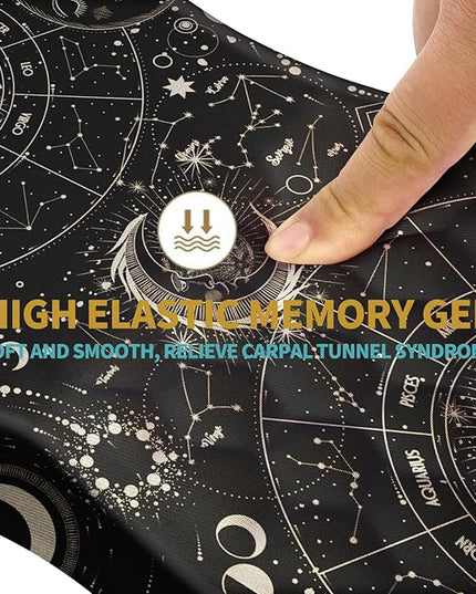 Hokafenle Ergonomic Mouse Pad Wrist Support with Massage Design, Wrist Rest Pain Relief Mousepad with Memory Foam&Non-Slip PU Base,Mouse Pads for Wireless Mouse (12x8 inch,Tarot Constellation)