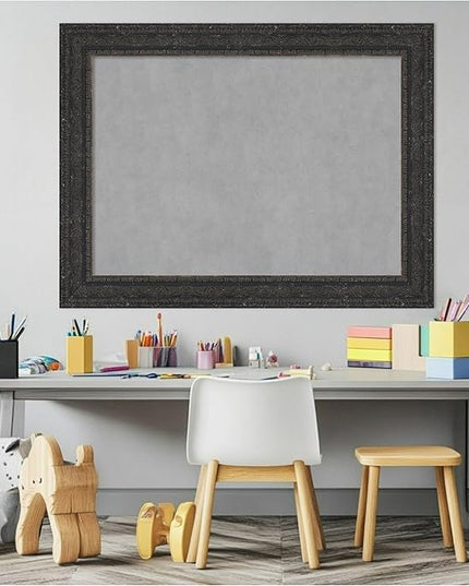 Amanti Art Black Framed Magnetic Board 25x33 Medium Vision Board for use with Magnets, 100% Metal Sheet to Display Items as Office Decor or for Home Organization in mudroom, Kitchen or Kids Room