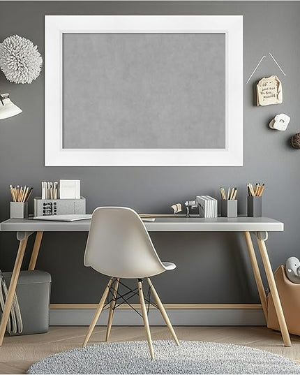 Amanti Art White Framed Magnetic Board 25x33 Medium Vision Board for use with Magnets, 100% Metal Sheet to Display Items as Office Decor or for Home Organization in mudroom, Kitchen or Kids Room