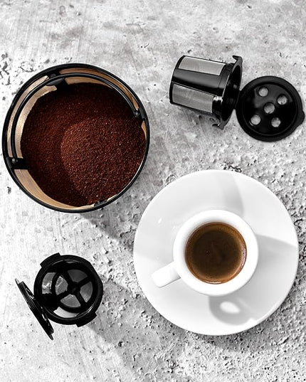 2 Reusable K Cups and Basket Coffee Filter for Keurig K-Duo Hot & Iced Single Serve & Carafe Coffee Maker with MultiStream Technology (Gen 2)