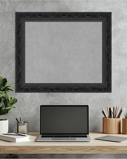 Amanti Art Black Framed Magnetic Board 20x24 Small Vision Board for use with Magnets, 100% Metal Sheet to Display Items as Office Decor or for Home Organization in mudroom, Kitchen or Kids Room