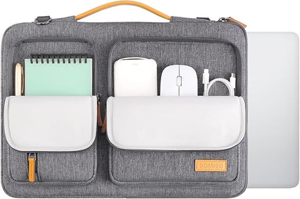 DOMISO 17 inch Laptop Sleeve Protective Case Cover Compatible with 17-17.3 inch HP Dell ASUS Lenovo Chromebook,Waterproof Computer Cases Bag with Shoulder Strap,Grey