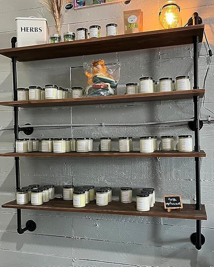 Pipe Shelves Industrial Pipe Shelving Shelves Real Wood Industrial Floating Pipe Shelves with Wood Planks 36 inch Wall Shelves Rustic Hanging Bookshelf Farmhouse Kitchen Bar Shelving