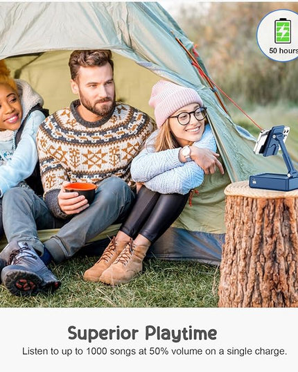 TechGlow Gifts for Men Women Foldable Cellphone Stand with Bluetooth Speaker and Charging Funtion Birthday Gift Idea for Mom Dad Cool Gadget Tech Gifts-Blue