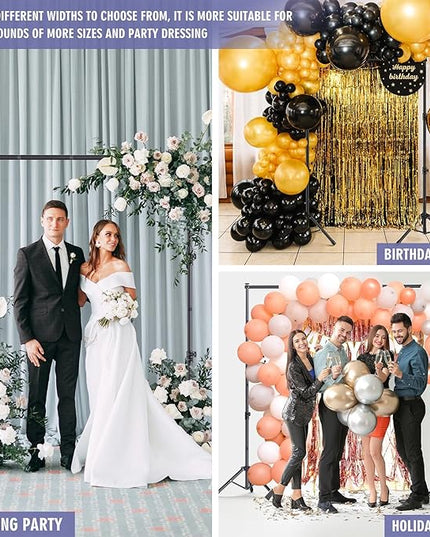 Backdrop Stand Kit - 6 Widths, 10x7.5ft Adjustable Background Stand for Parties & Studio Photography