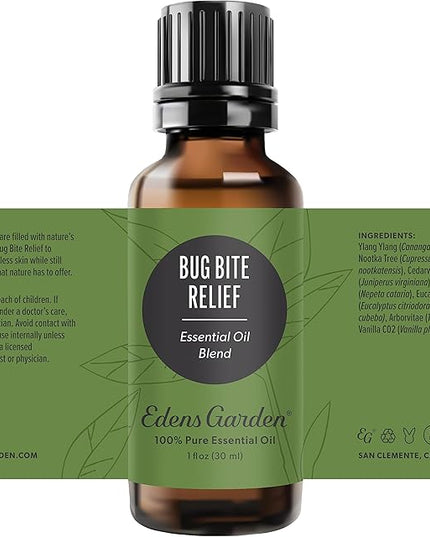 Edens Garden Bug Bite Relief Essential Oil Blend- 100% Pure Premium Grade, Undiluted, Natural, Therapeutic, Aromatherapy, The Best for Skin, Face, Kid Safe 30 ml (1 fl oz)