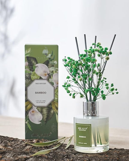 Airkeep Reed Diffuser Set - 3.38 fl oz(100ml) Bamboo Scent Diffuser Home Fragrance Diffuser Set Includes 8 Reed Diffuser Sticks,Home Decor & Office Decor, Fragrance and Gifts