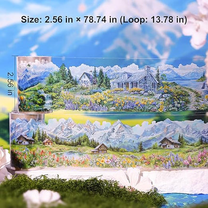MiyouLuna 6 Rolls Scenic Landscape PET Tape, Seamless Countryside and Mountain Views Decorative Scrapbook Supplies for Journaling Planners and Creative Crafting