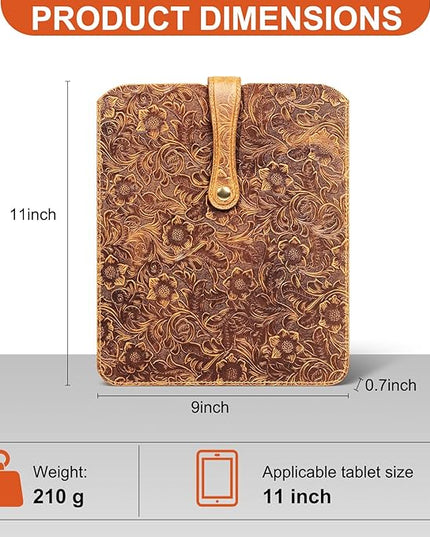 Leather case with Pencil for ipad pro 11 inch (2022/2021/2020/2018) Holster, Ipad Air 10.9",M2 2024,Air5/4 2022/2020 Genuine Leather, Compatible with ipad 10,Galaxy Tab S9/S9 FE Bag Brown