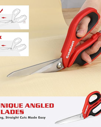 Goldblatt 3PCS Heavy Duty Scissors, Multipurpose Shop Scissors, Drop Forged Blades with Small Serrations, Comfortable Handle for Easy Cutting Cardboard, Wires, Leather, Fabric