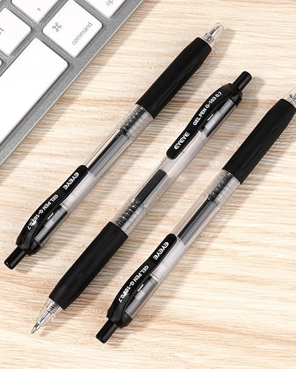 EYEYE G-103 Retractable Gel Pens Black 0.7mm, 25 Pack Medium Point Gel Ink Pens Quick Drying, 0.7 mm Fine Piont Ballpoint Pen Smooth Writing for Office School Supplies