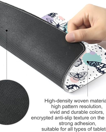 Butterfly Square Mouse Pad,Non-Slip Rubber Base Mouse Pad,Home Office Decoration Desktop Accessory,Laptop Mouse Pad for Office Laptops,9.4x7.8x0.12in
