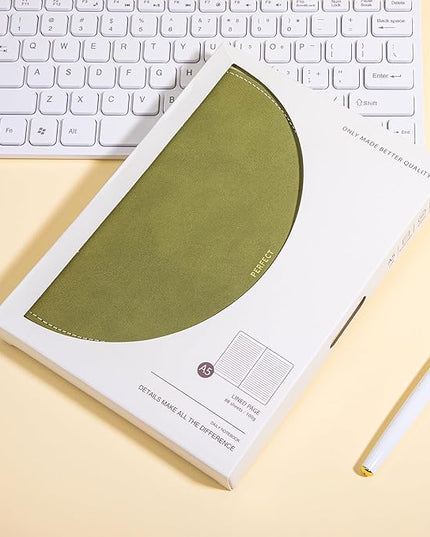 CAGIE Lined Journal for Women, 100GSM Leather Journals for Writing with Buckle Closure,A5 Hardcover Diary Journaling Notebooks for Business Work School Note Taking 5.9" x8.59 (Green)