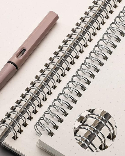 AHGXG Dotted Journal Spiral Notebook (2-Pack), Bullet Dot Grid Journal Large B5 with Transparent Hardcover, Wirebound Notebook 100GSM Dotted Paper, for Bullet Journaling, 7.3"X 10"