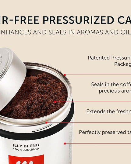 illy Ground Drip Coffee, Forte Dark Roast, 100% Arabica, Premium Italian Coffee, Pre-Ground for Drip Brewers, 8.8oz, 6 Pack