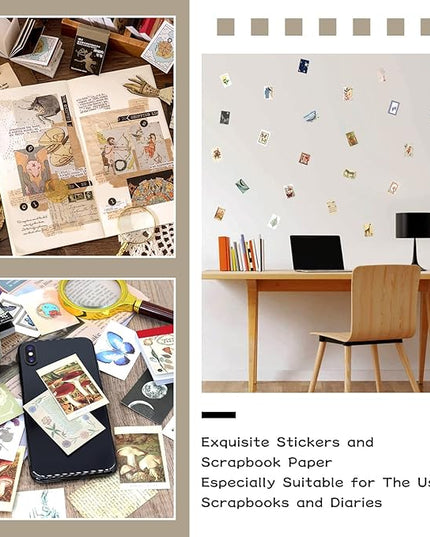 Daoeny 450 Pieces Washi Sticker Set, 9 Set Scrapbooking Diary Planner Album Diary Notebook, Scrapbooking Sticker Journaling Supplies for DIY Arts and Crafts Card Making Laptop Decoration