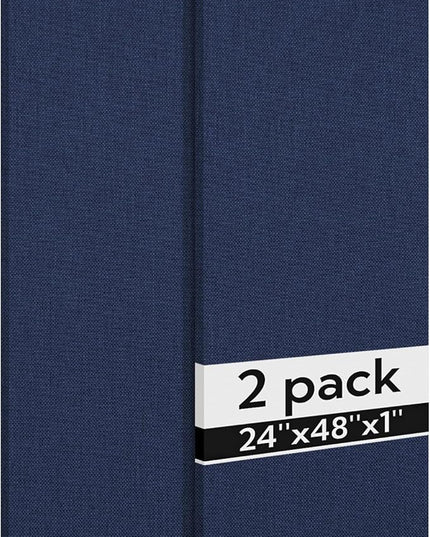 Olanglab Acoustic Panels 2 Pack, 48''x24'' Large Sound Panels, Fabric Wrapped Sound Proof Foam Panels for Walls, Sound Absorbing Panels for Recording Studio Acoustical Treatments (Navy)