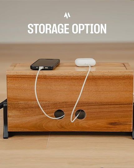 Extra Large Cable Management Box, Wood Cord Hider Box & Organizer for Power Strip, TV Wires & Desk Cable Storage