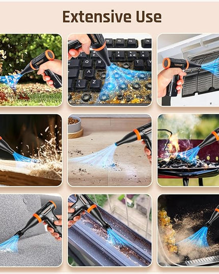 Compressed Air - Electric Air Duster, 50 mph 110000RPM Super Power Compressed Air Duster for PC/Computer/Blaster/Keyboard/Home, Variable Speed Cordless Canned Air Mini Dust Blower Quick Dusting