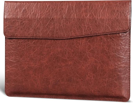 13 inch Genuine Leather Laptop Sleeve for MacBook Air 13 inch M4 M3 M2 M1 2025-2018 & MacBook Pro 13 inch M2/M1 2025-2016,Magnetic Closure Protective Case with Microfiber Lining,Red Brown