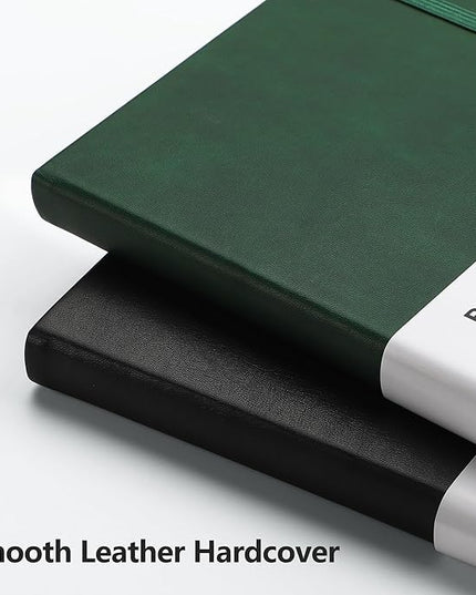 RETTACY Blank Journal Notebook, 192 Pages, A5 Medium Size (5.7'' x 8.3''), Leather Hardcover, 100 GSM Thick Paper, for Sketching, Drawing, Painting (Dark Green)