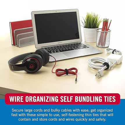 VELCRO Brand 150pk Cable Ties Value Pack, 8in | Gifts for Tech Lovers | For Wire Management and Cord Organizer | Replace Zip Ties with Reusable Straps, Reduce Waste