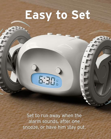 CLOCKY Extra Loud Alarm Clock for Heavy Sleepers on Wheels Rolls Runs Away Vibrating, Easy to Set Super Smart Snooze Digital Bed Shaker Alarm Clock Funny Gift for Adults Kids Teens Bedrooms (Mist)