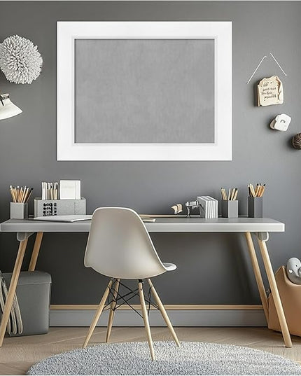 Amanti Art White Framed Magnetic Board 23x29 Medium Vision Board for use with Magnets, 100% Metal Sheet to Display Items as Office Decor or for Home Organization in mudroom, Kitchen or Kids Room
