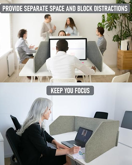 29.1"x22.8"x1.2" Acoustic Desk Divider, Sound Absorbing, Freestanding Soundproof Privacy Panel, Reduce Noise, Increase concentration, Made from High Quality Polyester (Abalone)