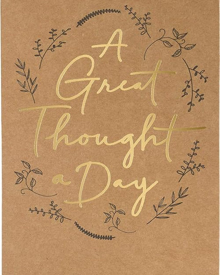 WORLD TRAVELER Eccolo Thought A Day Notepad, Kraft/Gold (T609P)