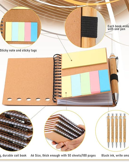 Jetec Inspirational Notebooks Bulk Spiral Notebook with Sticky Notepad Motivational Pens Valentines Day Gifts for for Employee Coworker Nurse Staff Teacher Nurse Volunteer(12 Sets,Amazing)