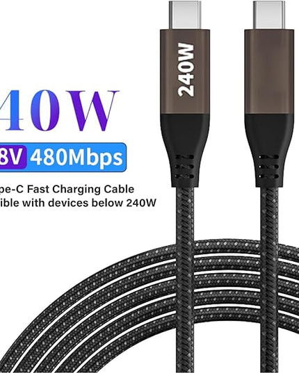 1000W 10-Port GaN 4 Desktop Charging Station with 240W 6.6 ft Data Cable - Compatible with Tablets, Phones, Laptops, Gaming Consoles, Headphones