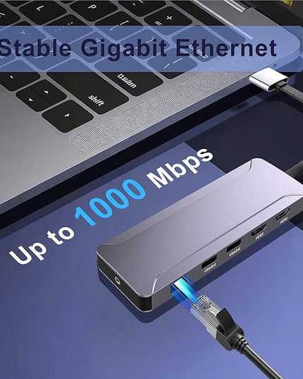 USB C Hub Adapter for MacBook Pro/Air M4 M3 M2 M1 2025-2018 13" 14" 15" 16", Mac Multiport Adapter, 13 in 2 MacBook Accessories with Dual HDMI 4K, 100W PD, Audio, RJ45, SD/TF, USB C/USB A Data Ports