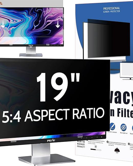 Peslv Computer Privacy Screen 19 Inch for 5:4 Standard Monitor, Removable 19inch Anti Blue Light Glare Shield Monitor Privacy Filter (14 13/16" x 11 7/8")