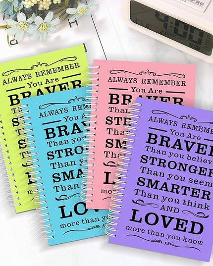 4Pcs Spiral Dotted Notebook,Inspirational Gifts A5 Dot Grid Spiral Notebook for Work & Sketching,Perfect for Office School Home Supplies,160 Pages (4, Dot Grid mix Light)