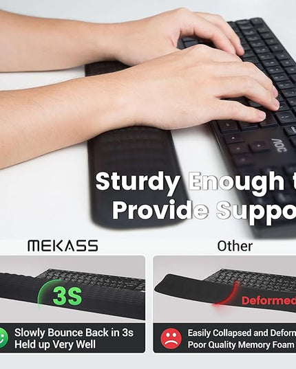 MEKASS Keyboard Wrist Rest, Soft Memory Foam Wrist Support for Keyboard, Keyboard Hand Rest Pad for Wrist Pain Relief, Keyboard Wrist Guard for Long Hours of Work, Gaming, Studying（Gray）
