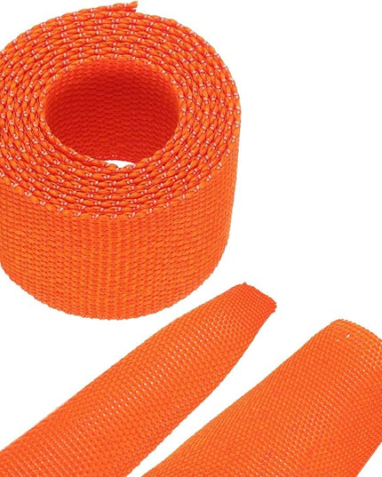 MECCANIXITY Braided Cable Sleeves Heat Shrinkable Fabric Sleeving, 7/8" 3ft Orange 2:1 Ratio Heat Shrinkable Cord Protector for Harness Cable, Network Cable Protection, Cable Management