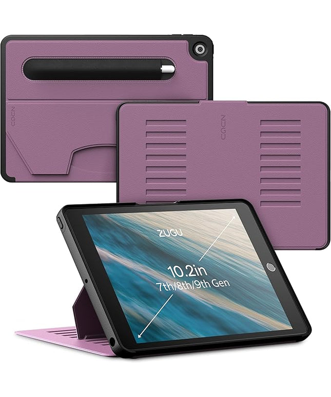 ZUGU CASE for 10.2 Inch iPad 7th / 8th / 9th Generation Case (2021/2020/2019), Protective, Thin, Sleek Design, Magnetic Stand, Sleep/Wake Cover, Magnetic Cover, Berry Purple