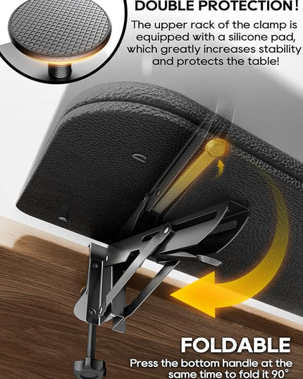 NODOCA Arm Rest for Desk, Ergonomics Wrist Rest, Desk Extender, Soft Sponge Built-in, Comfortable Arm Support for Desk, Wrapped in Eco-Friendly Leather, Foldable Elbow Rest for Desk(1, Black, 30'')