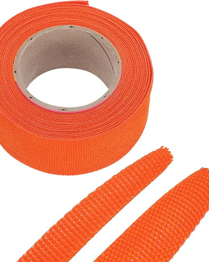 MECCANIXITY Braided Cable Sleeves Heat Shrinkable Fabric Sleeving, 1" 16ft Orange 2:1 Ratio Heat Shrinkable Cord Protector for Harness Cable, Network Cable Protection, Cable Management