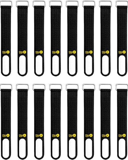 Wrap-It Storage Cinch-Straps, 5-in (20-Pack) Black - Hook and Loop Strap with Write on Label for Easy Cord Identification and Cable Management