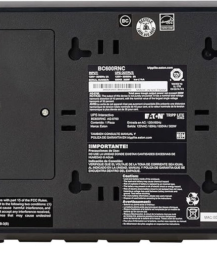 Tripp Lite Cloud-Connected 600VA UPS Battery Backup and Surge Protector, Remote Management & Monitoring, 300W, 4 Outlets, Computer UPS, Wall Mount Option, 5ft Cord, 3-Year Warranty (BC600RNC)