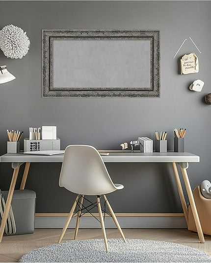 Amanti Art Black Framed Magnetic Board 16x28 Small Vision Board for use with Magnets, 100% Metal Sheet to Display Items as Office Decor or for Home Organization in mudroom, Kitchen or Kids Room